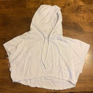 Free People - White Cropped Hoodie